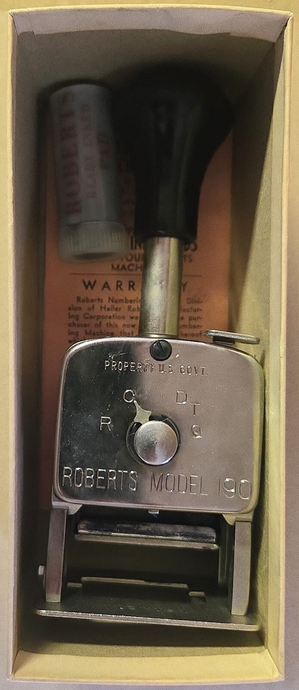 Roberts Numbering Machine Model 190 vintage