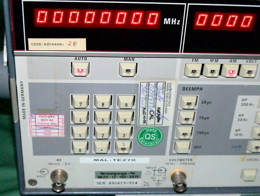 R&S Modulation Analyzer 55kHz-1360Mhz FAM Interference Modulation Frequency Distortion Ps