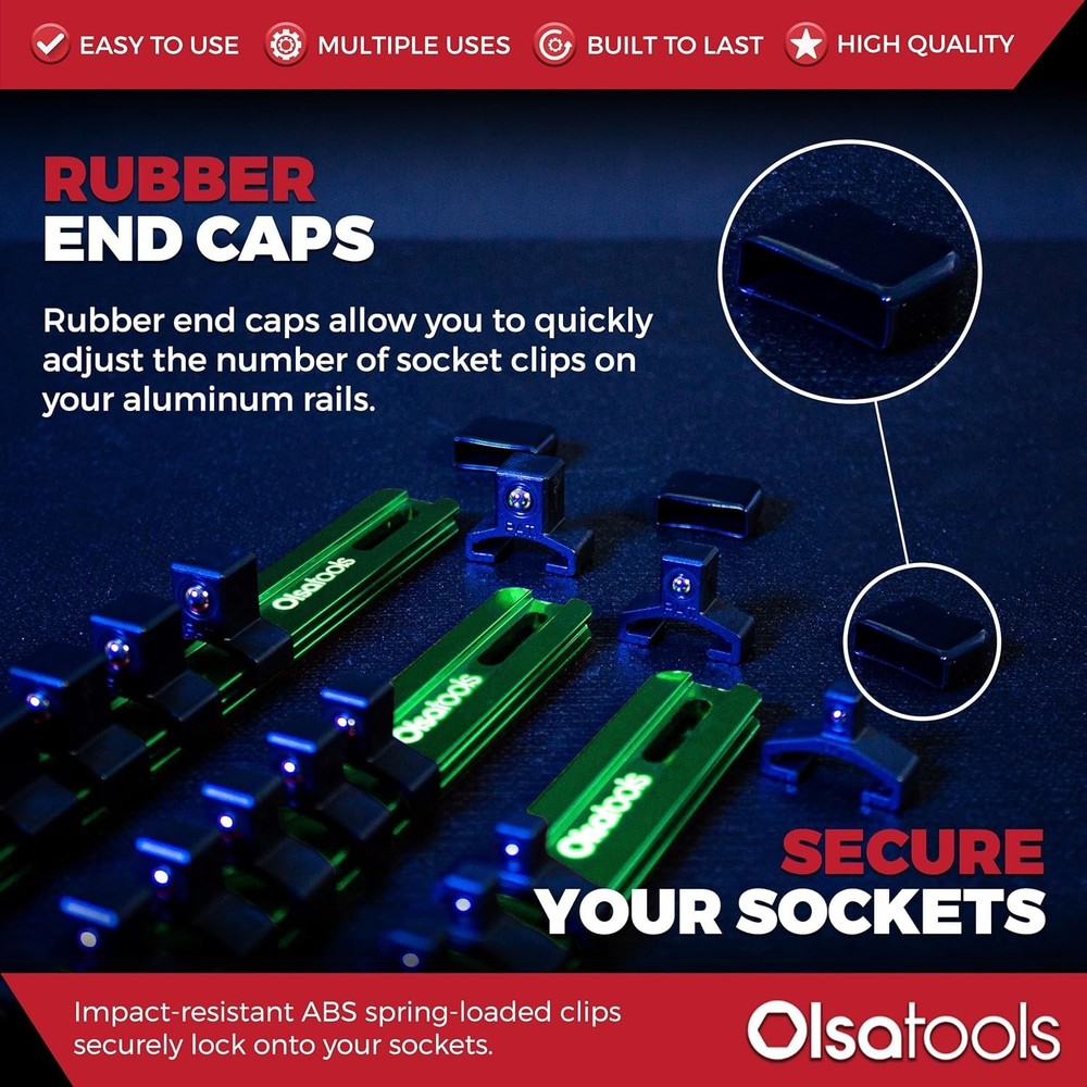 Professional Grade Socket Holder Kit - Green