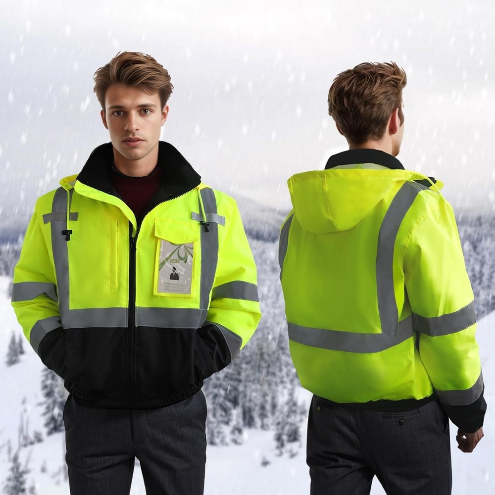 Class 3 High Vis Jacket XL, Waterproof Reflective Coat