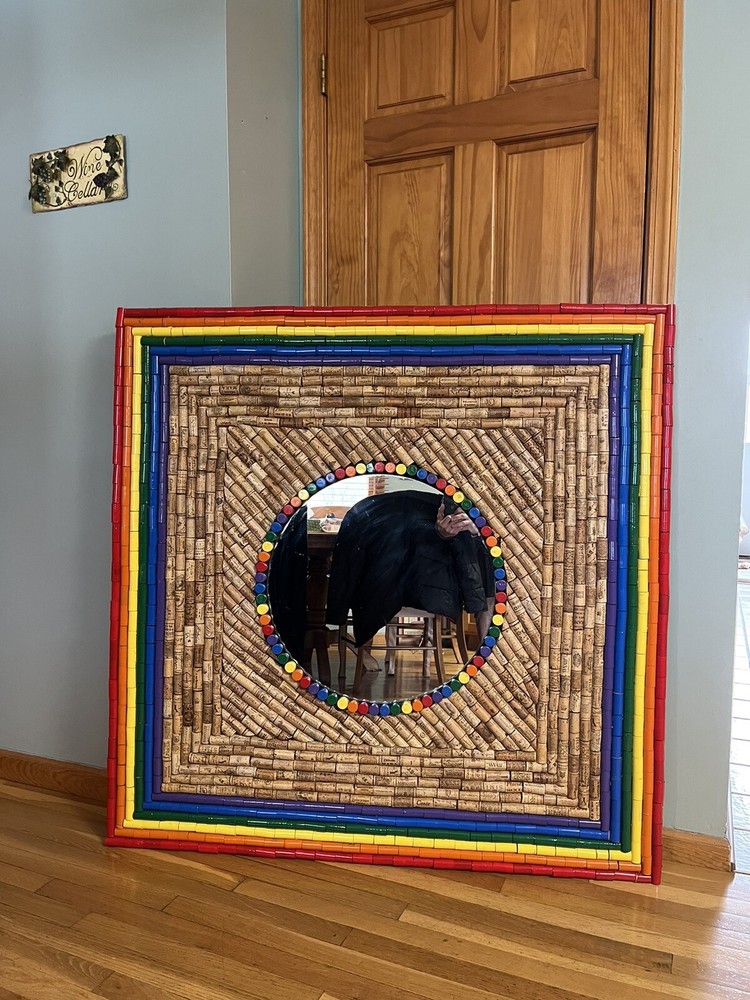 rainbow #lgbtq wine cork wall mural