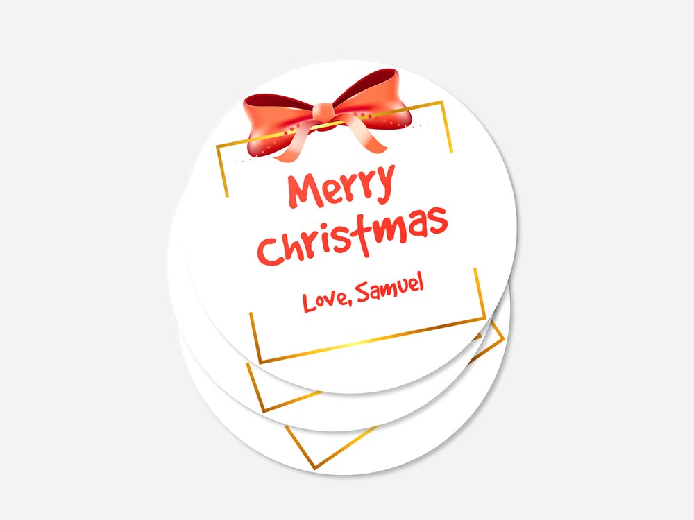 Personalised Christmas round sticker labels, custom stickers