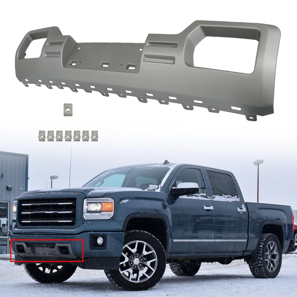 Front Bumper Mid Section Skid Plate Replacement for 2014 2015 Sierra 1500
