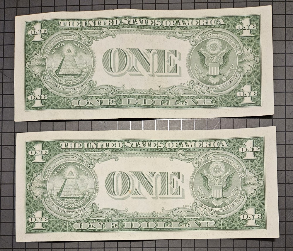 Sequential Silver Certificate Notes Series 1935 consecutive notes No Motto