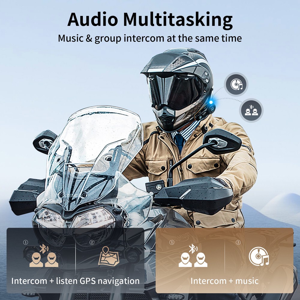 4x FX8 Pro Motorcycle Bluetooth Headset Helmet Intercom 10 Riders Communication