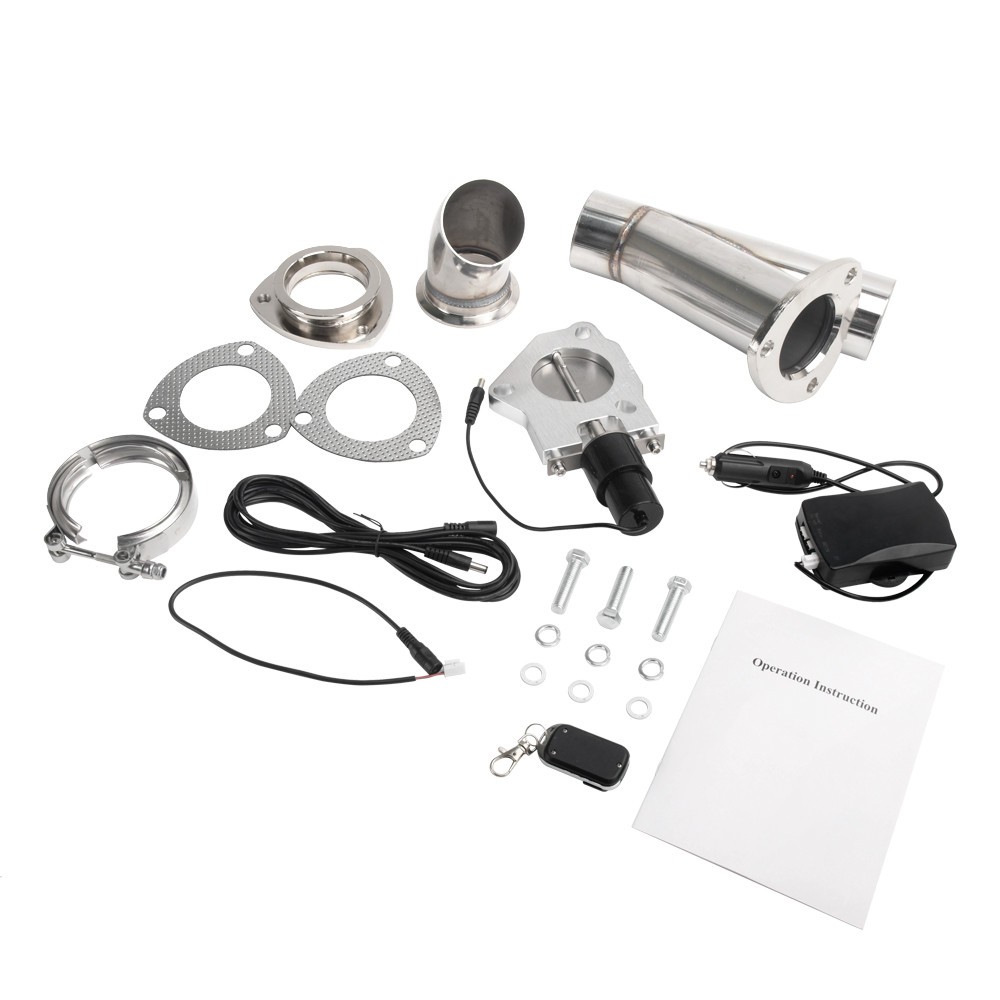 3" 76.2mm Remote Electric Exhaust Catback Downpipe Valve System