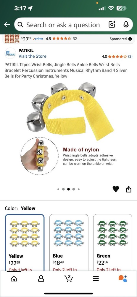 Wrist Bells Pack Of 12