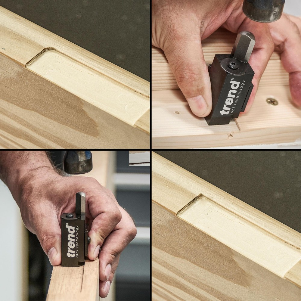 Trend Hinge Recess Squaring Corner Chisel, Quickly Square Up Rounded Small