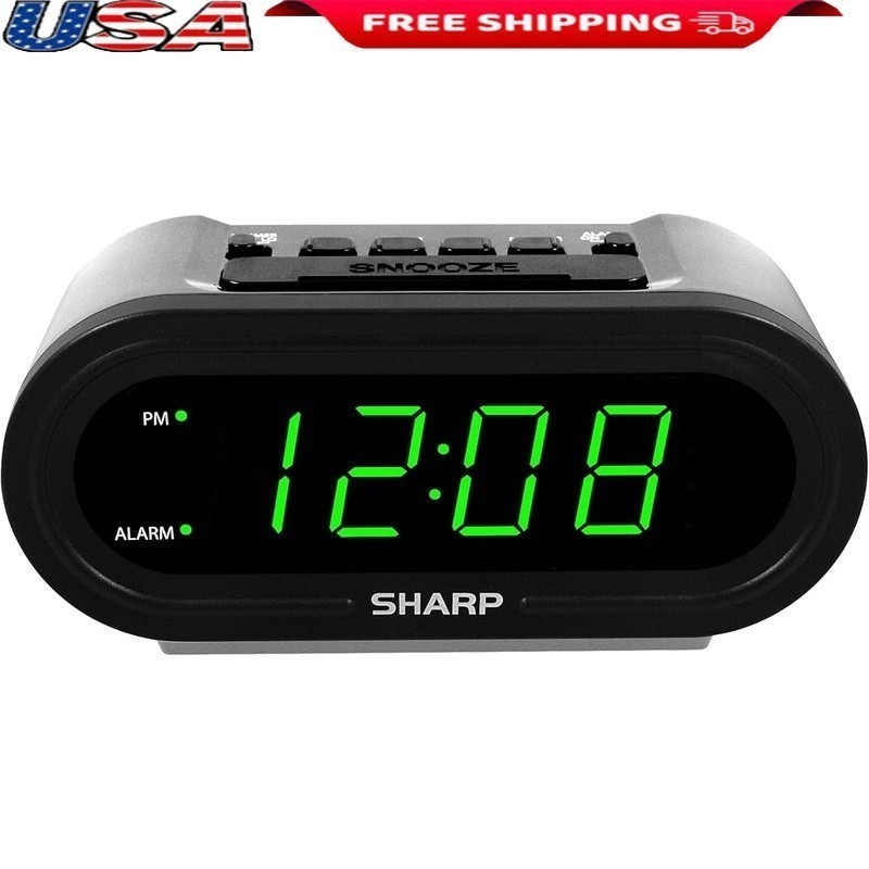 Automatic Time Set Digital Clock W/ DST Adjustment Alarm & Dimmer Control New