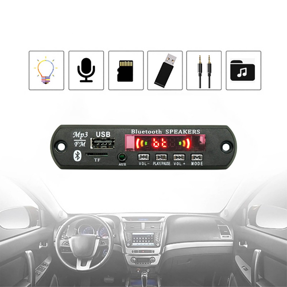 9V/12V MP3 Decoder Board USB/TF/ Reader Remote Bluetooth Car Audio Board Module