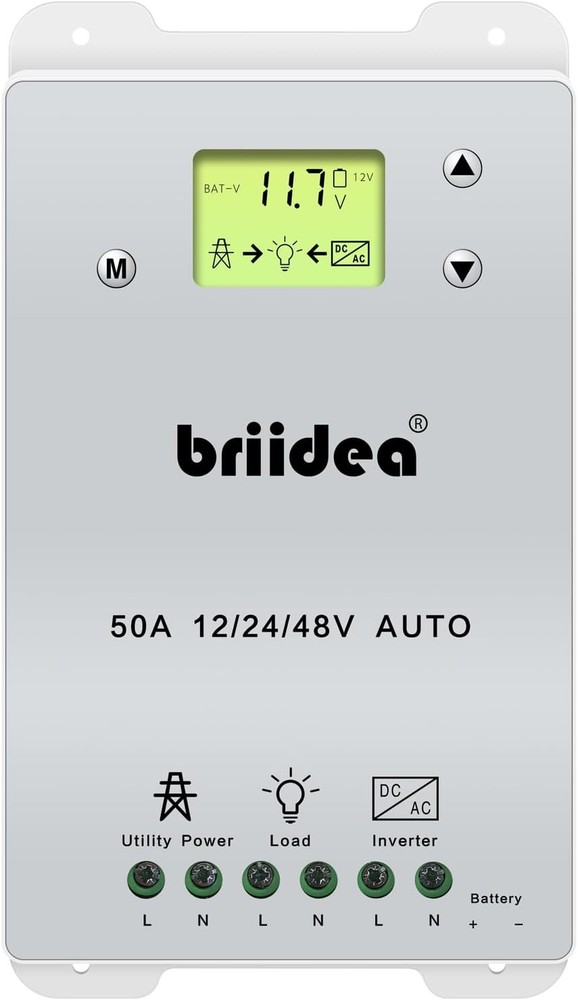 Automatic Transfer Switch 50A 5500 Watt ATS Dual Power Controller Off Grid Solar