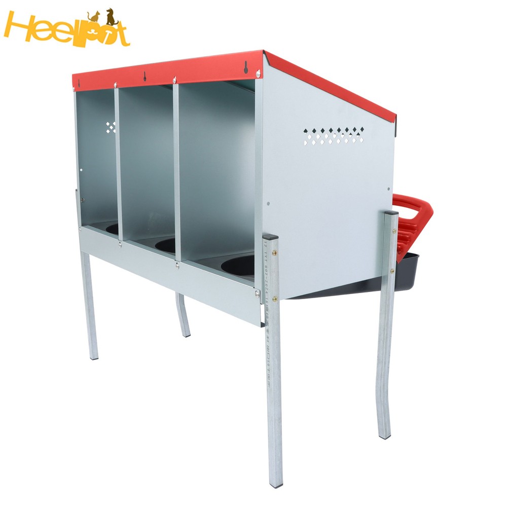3 Compartments Red High Quality Materials Nesting Box Chickens Egg Laying Box
