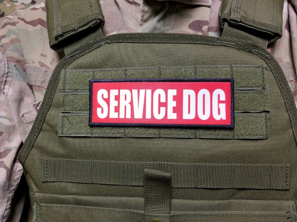 2x6 Service Dog Red Patch Tactical Hook Support Therapy K9