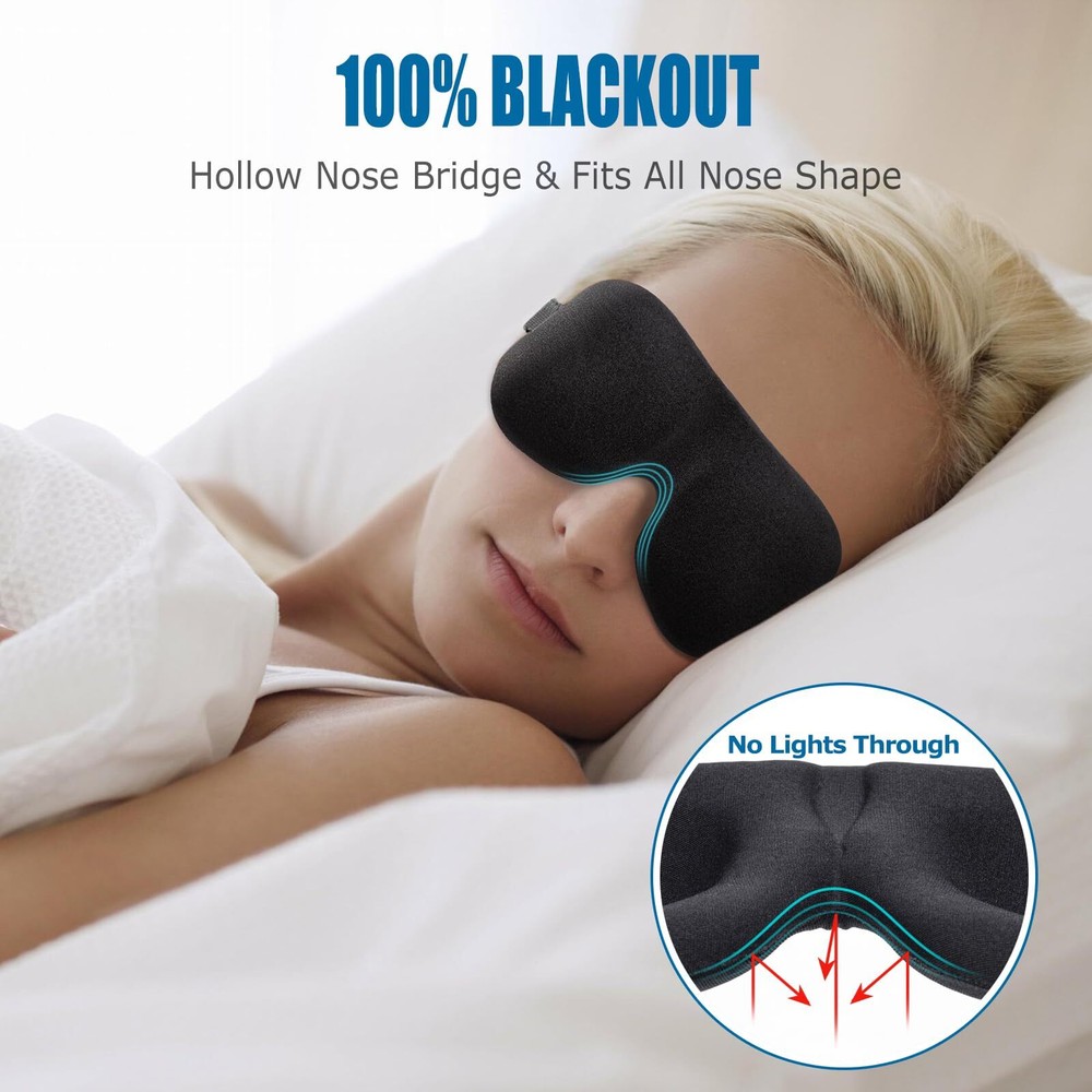 3 Pack 3D Eye Sleep Mask Night Blindfold Light Blocker for Sleeping Napping