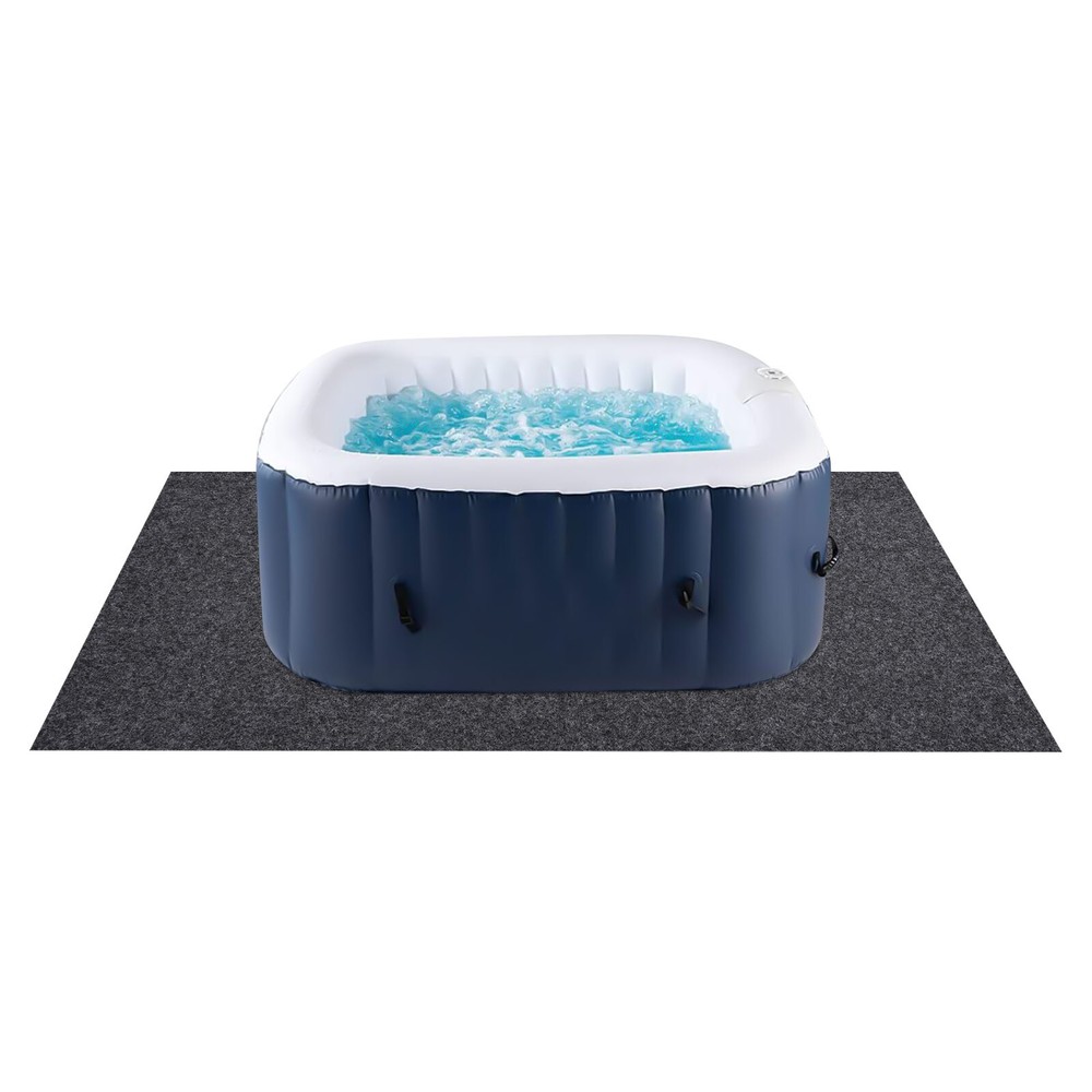 Hot Tub Mat 188*183cm Gray Rectangular Flooring Protector Mat-Waterproof Home