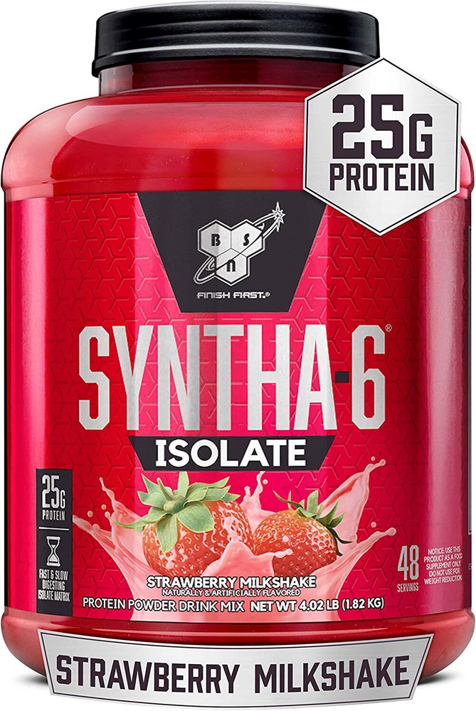 BSN SYNTHA-6 ISOLATE Protein Powder, Strawberry Milkshake, 48 servings