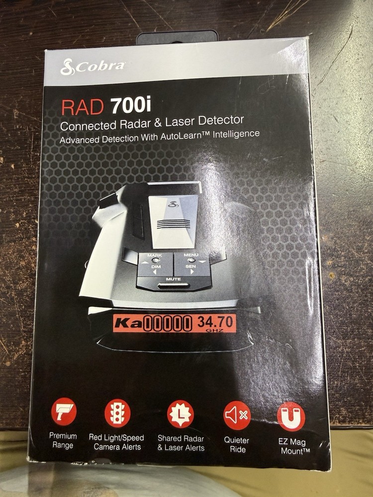 Open Box! Cobra RAD 700i Radar Laser Detector Premium Range Advanced