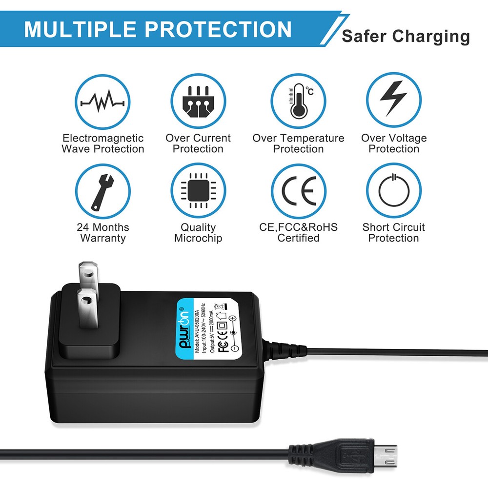 PwrON 2A AC Adapter For Amazon Fire Tablets and Kindle eReaders All Series Power