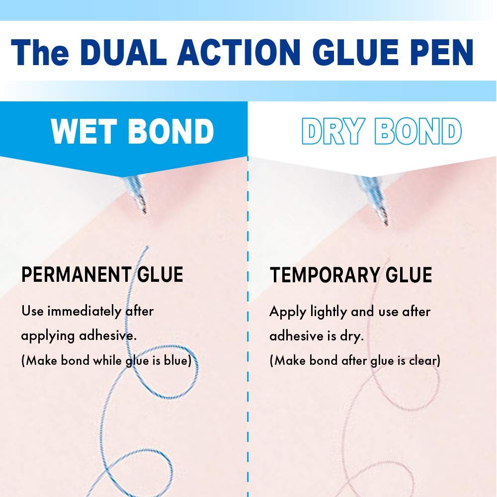 ZIG Kuretake 2-Way Glue Pen-4mm Chisel Tip, 4mm Tip