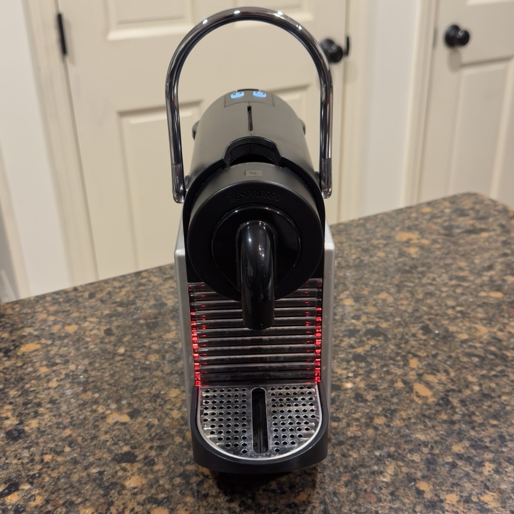 Nespresso Type D60 (Pixie) Coffee Machine Maker Brushed Aluminum/ Black Tested