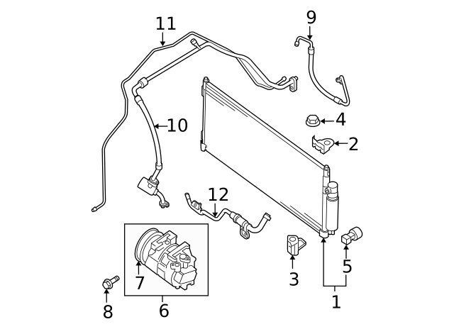 Genuine Nissan A/C Condenser Mount 92112-ET00A