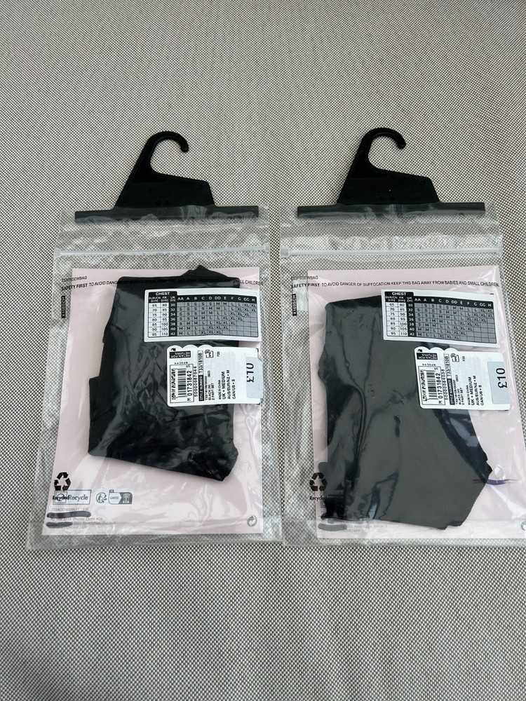 Marks & Spencer Post Surgery Pocket For Bra MEDIUM LEFT SIDE BLACK 2 x 2 Pack