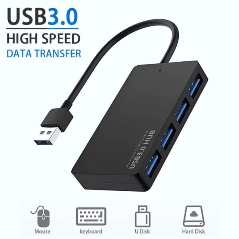 High-Speed USB 3.0 Hub Multi Splitter 4-Port Multiple Expander Adapter Computer