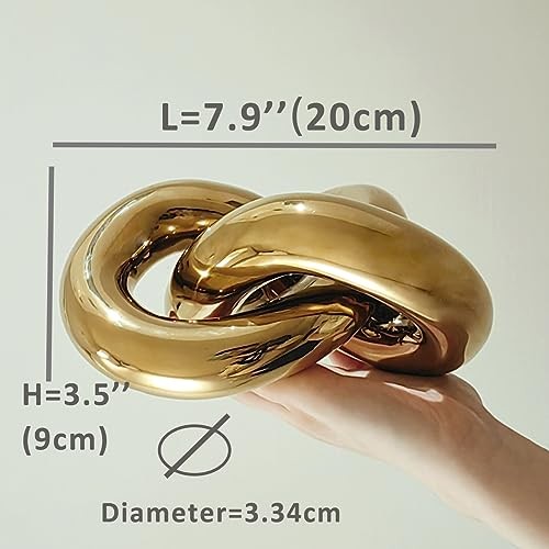 Ceramic Knot Décor Coffee Table Decor, Multi-Angle Abstract Geometric Gold