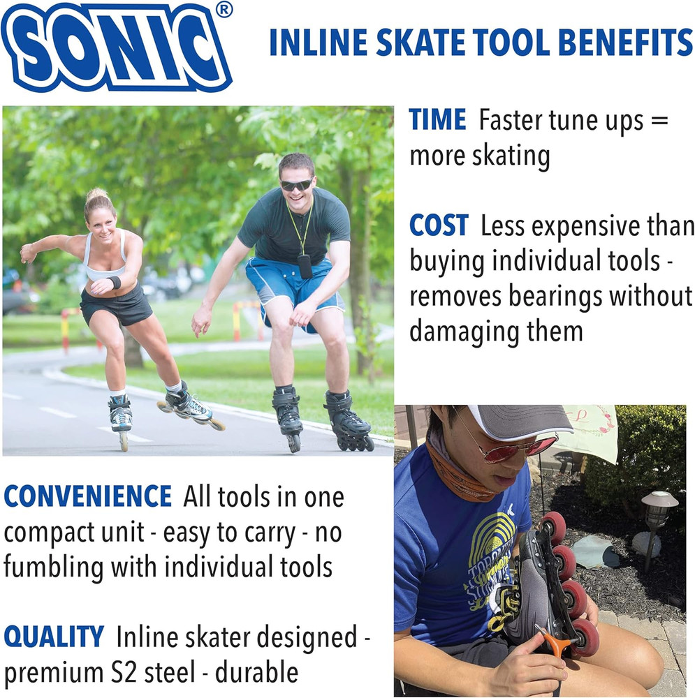 Gripz Inline Skate Tool, 6 Tools, 4 Mm Hex, Rotate Wheels, Remove Bearings, 2...