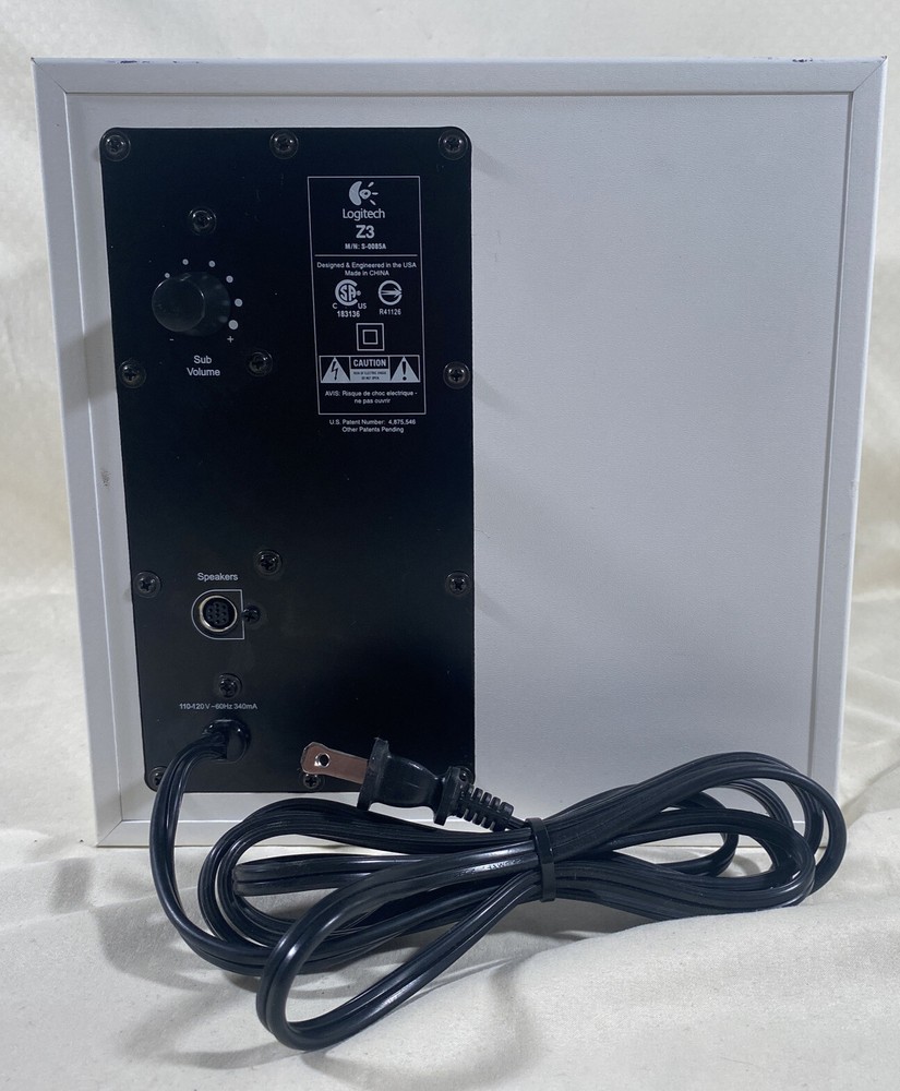 Logitech Z3 White Finish Desktop Subwoofer ONLY Model S-0085A TESTED