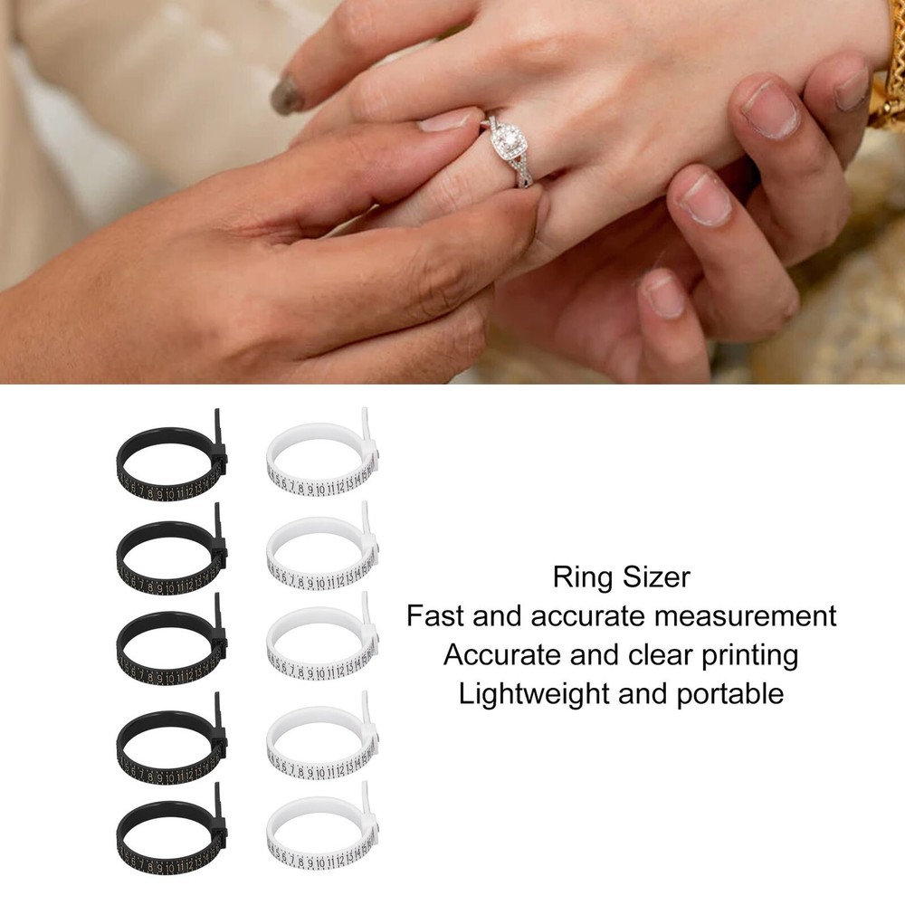 10 Pcs Ring Sizer Accurate Clear Printing Lightweight Portable Finger Ring Sizer