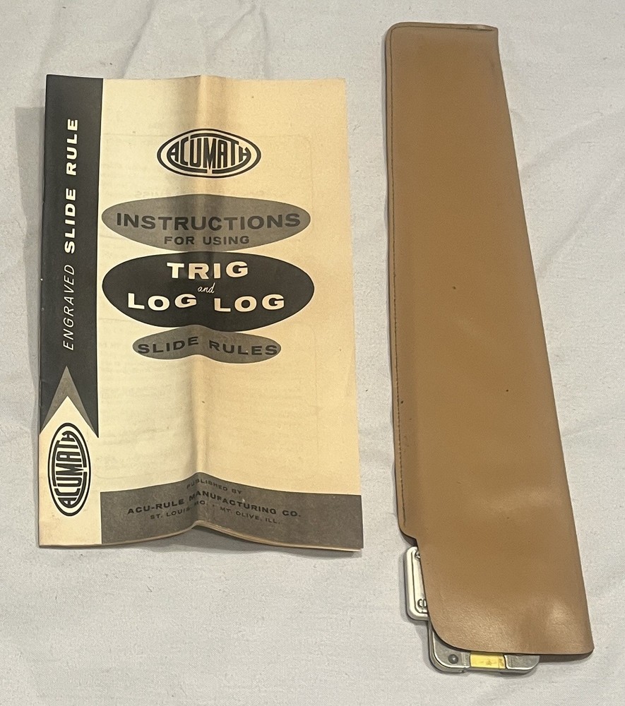 Acu-Math Slide Rule w/ Sleeve / Original Box