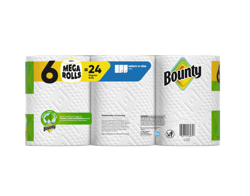 Select-A-Size White Paper Towels 6 Mega Rolls 164 Sheets Each