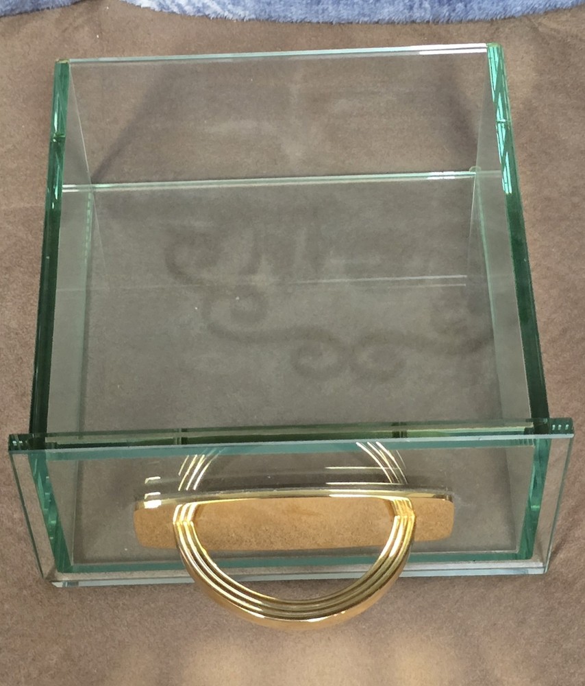 8½" Rectangular Clear Glass Display Case with Open Bottom Chipped Corner
