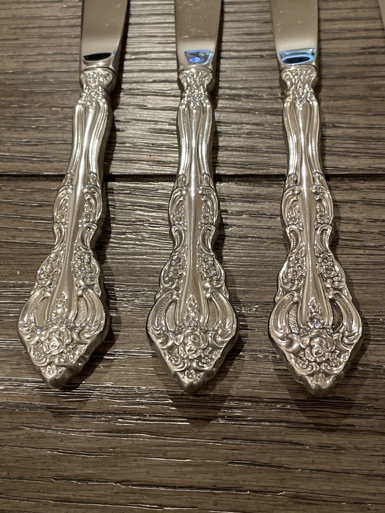 5 Oneida Cube Stainless MICHELANGELO Dinner Knives 9”