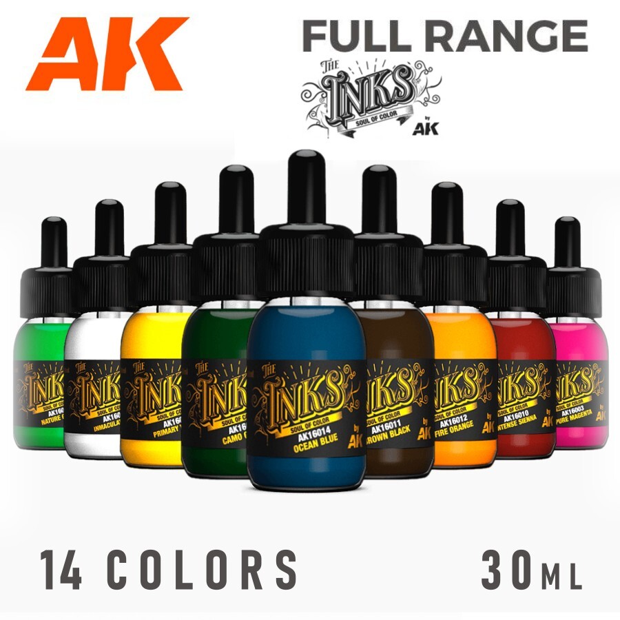 AK Interactive: The INKS - 30ml - Acrylic Ink - Full Range