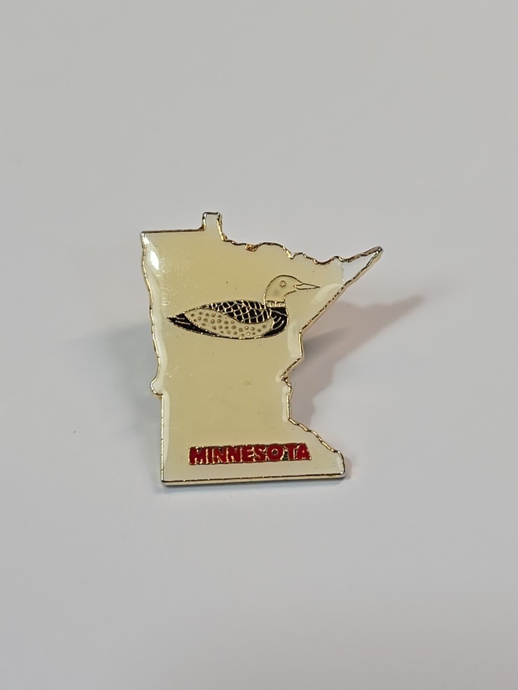 Minnesota Loon Souvenir Lapel Pin White Background
