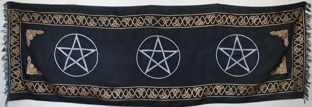 Three Pentagram altar cloth 21" x 72"