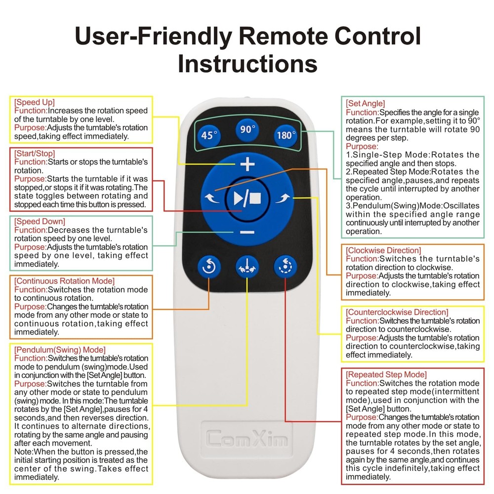 Remote Motorized Electric Turntable Rotating Display Stand Spinning Rotating