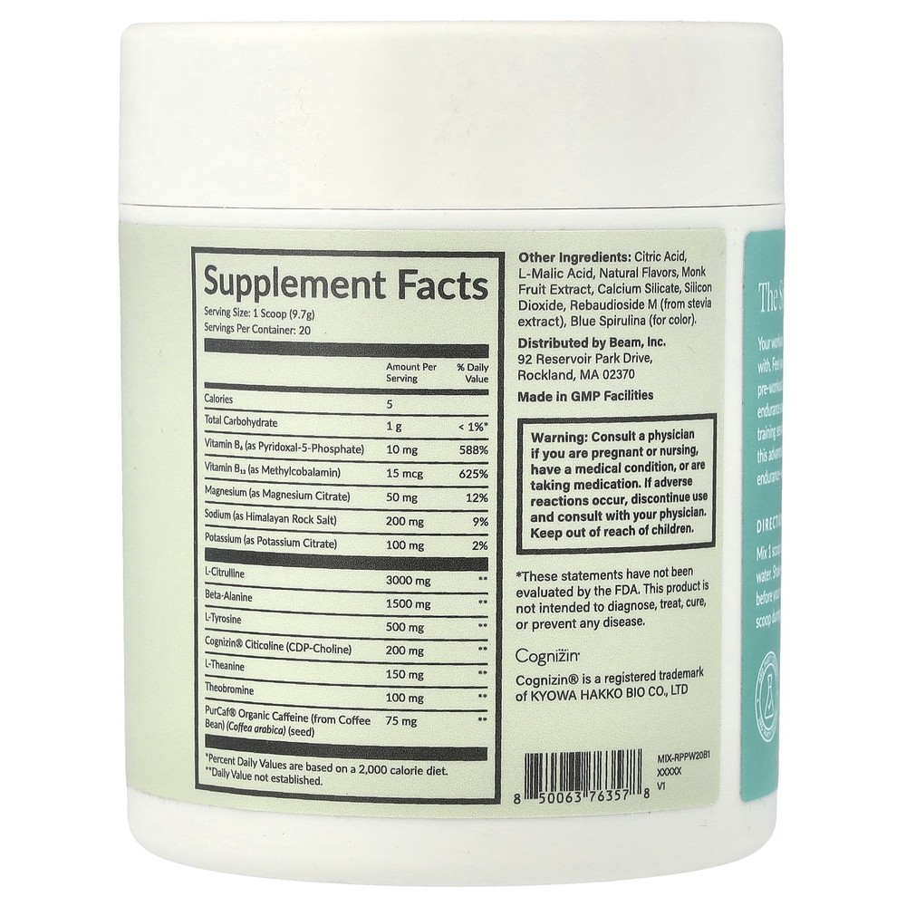 Pre-Workout, Blue Raspberry, 6.84 oz (194 g)