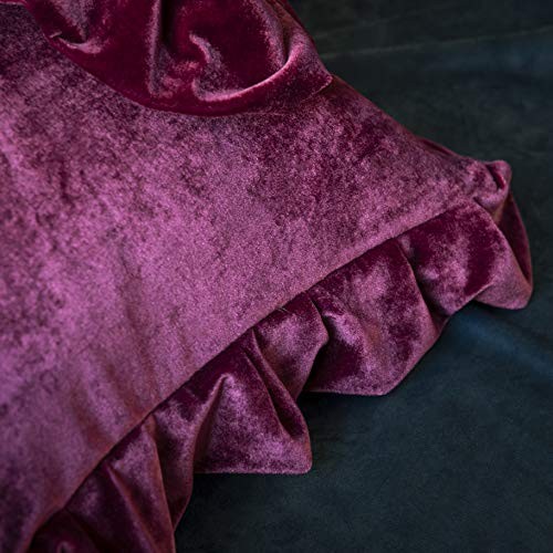Velvet Throw Pillow Cover Soft Decorative Luxurious Solid Square Amaranth