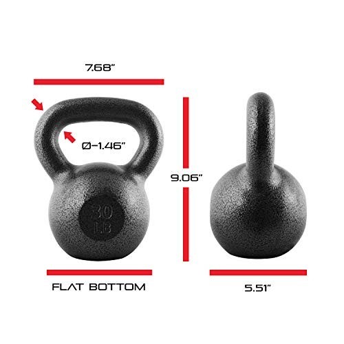 Cast Iron Kettlebell - Coated Finish, Various Weights, Singles & Sets Available
