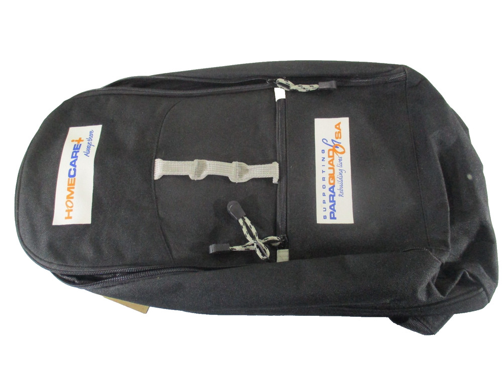 Acro Bag Black Backpack Zip Front Pocket Inner Pouch Adjustable Strap Style 3055
