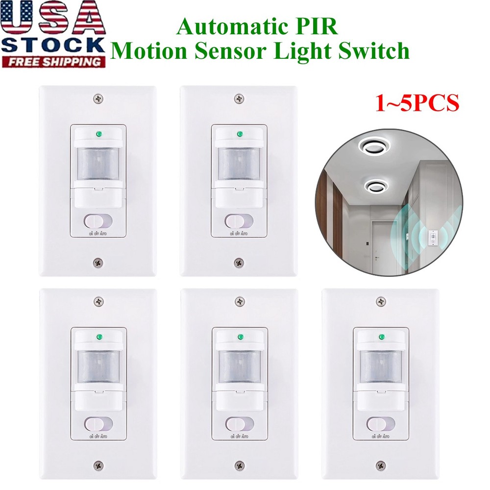 1~5PCS Automatic PIR Occupancy Motion Sensor Light Switch Auto On/Off Infrared