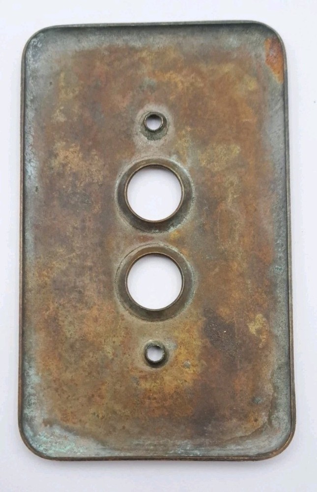 Vintage Push Button Light Switch Wall Plate Covers Rectangle Brass Hardware