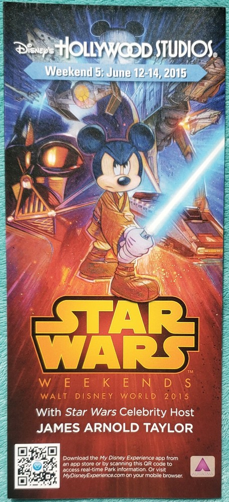 Final Star Wars Weekends June 12th - 14th 2015 Weekend #5 Fold Out Map & Guide