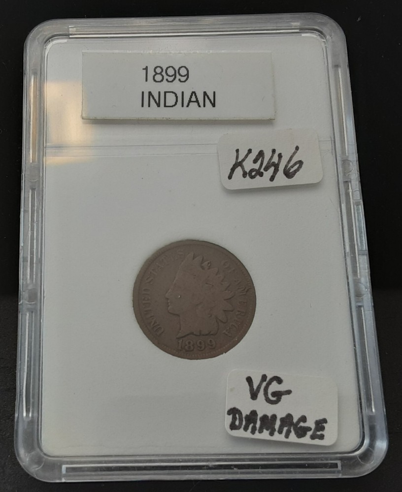 1899 INDIAN HEAD CENT - VG  DAMAGE - IN PLASTIC CASE - K246
