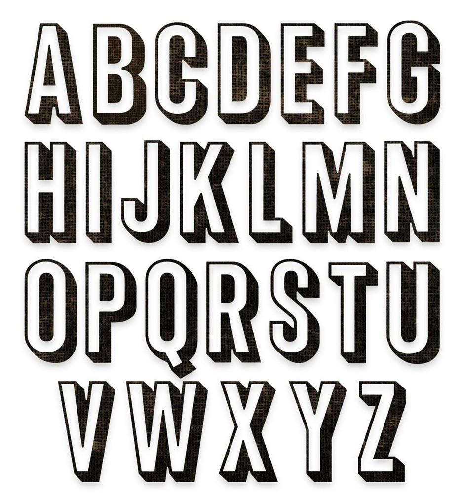 Sizzix Thinlits Alphanumeric Shadow Upper 26PK set #664729 Retail $22.99 T Holtz