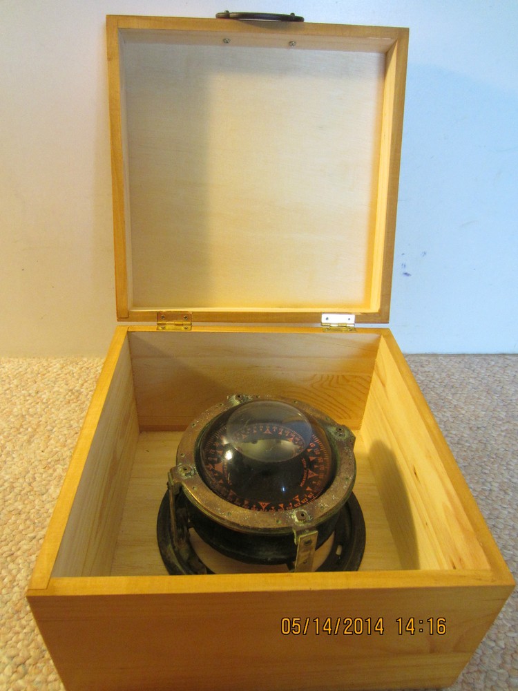 Vintage Maritime Solid Brass Boat Wet Compass