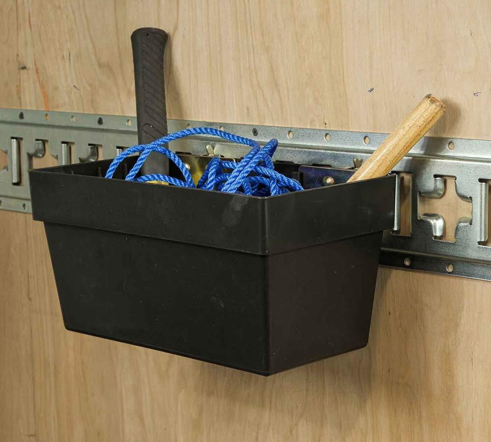 Heavy Duty Large E-Track Storage Bin for E-Track System, Enclosed Trailer Basket